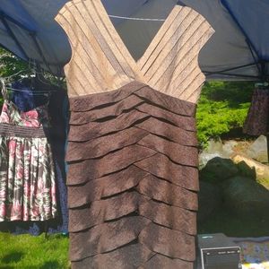 Size 10 Brown Tiered Dress